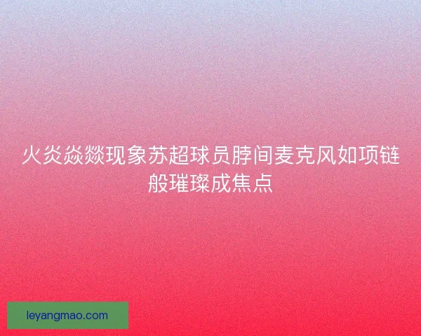 火炎焱燚现象苏超球员脖间麦克风如项链般璀璨成焦点 火炎焱燚现象苏超球员脖间麦克风如项链般璀璨成焦点
